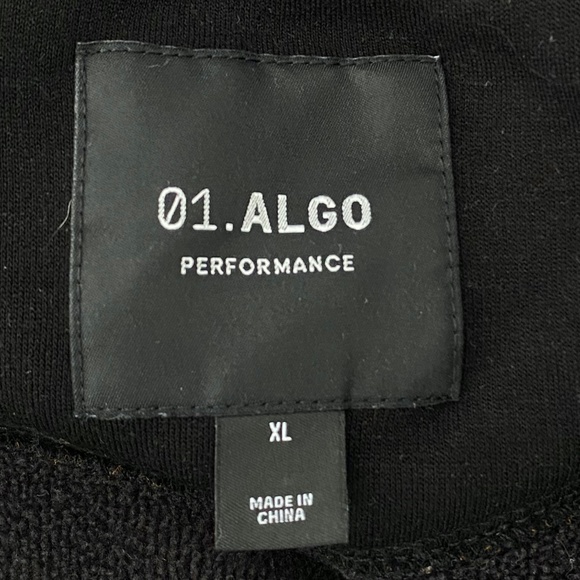 01;.ALGO PERFORMANCE BLACK ZIPPER SWEAT SHIRT HOODIE JACKET SIZE XL - Picture 7 of 13